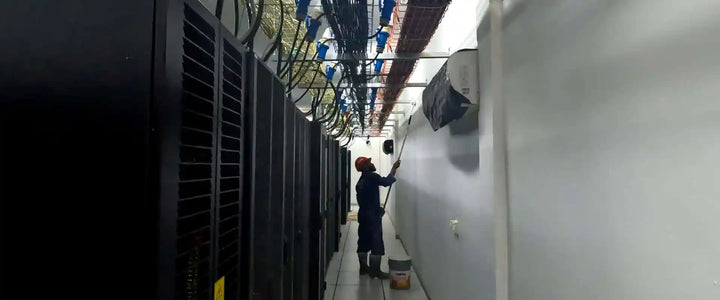 NoFire A18 intumescent fire-retardant coating protecting a server room and data center infrastructure