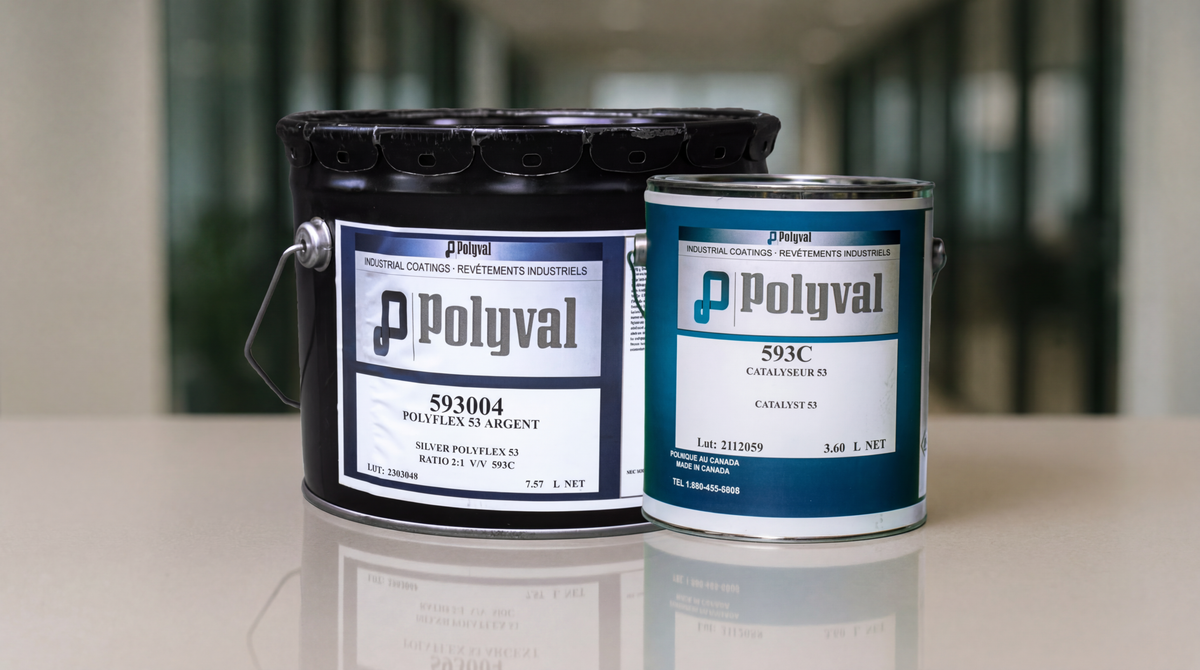 Polyflex 53 Silver, Concrete Hydro Insulation, Roof & Foundation Waterproofing, Waterproofing & Heat Reflective Paint (Base: 7.57L, Activator: 3.60L))