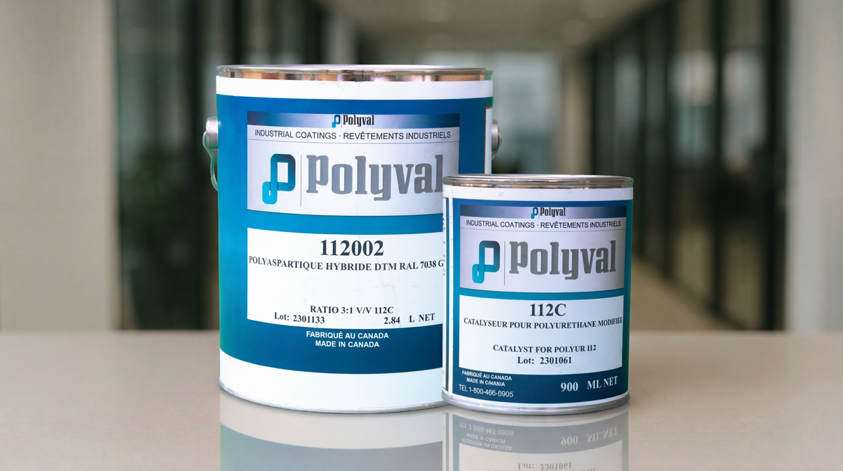 Polyur 112 DTM Polyaspartic, Anti-Corrosion, Chemical & Abrasion Resistant Industrial and Marine Paint (Base: 2.84L, Activator: 900ML)