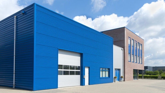 Commercial industrial floor coating in a warehouse interior